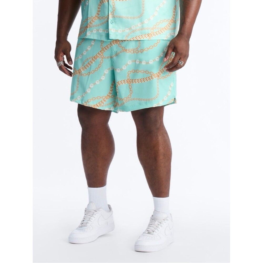 Novamens Aqua Chain-Print Swim Shorts size 3XL
